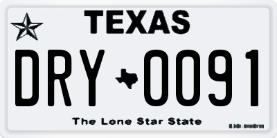 TX license plate DRY0091