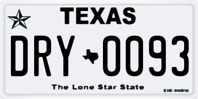 TX license plate DRY0093