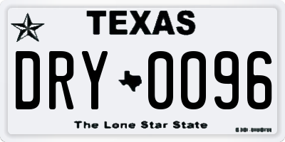 TX license plate DRY0096