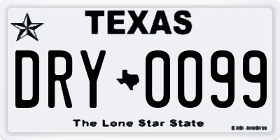 TX license plate DRY0099