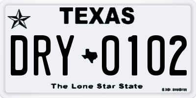 TX license plate DRY0102