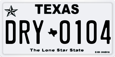 TX license plate DRY0104