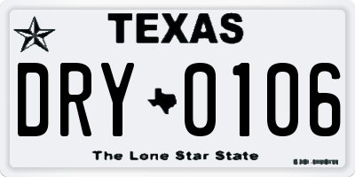 TX license plate DRY0106