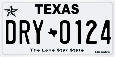 TX license plate DRY0124