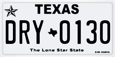 TX license plate DRY0130