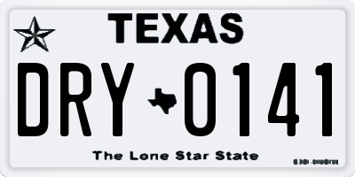 TX license plate DRY0141