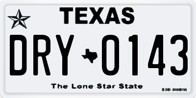 TX license plate DRY0143