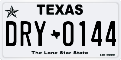 TX license plate DRY0144