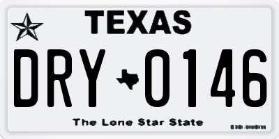 TX license plate DRY0146