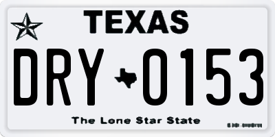 TX license plate DRY0153