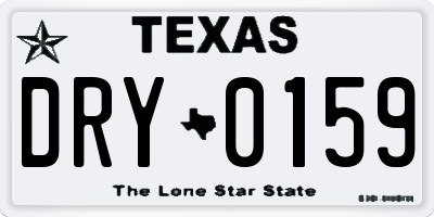 TX license plate DRY0159