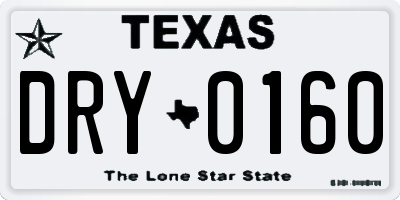 TX license plate DRY0160