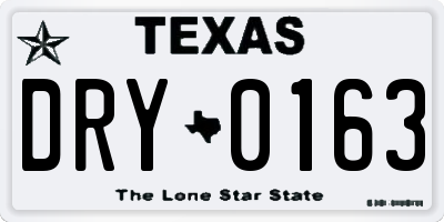 TX license plate DRY0163
