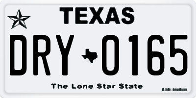 TX license plate DRY0165