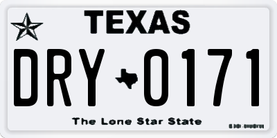 TX license plate DRY0171