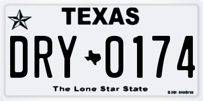 TX license plate DRY0174