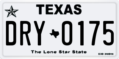 TX license plate DRY0175