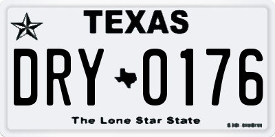 TX license plate DRY0176