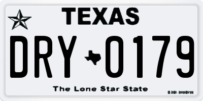 TX license plate DRY0179