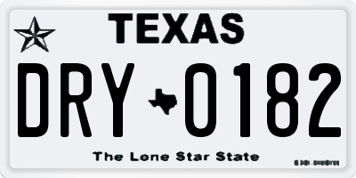 TX license plate DRY0182