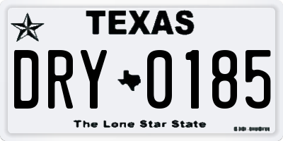 TX license plate DRY0185