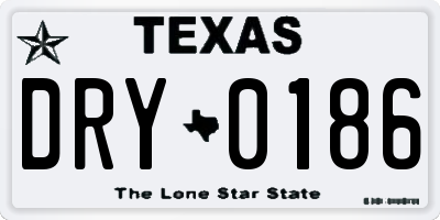 TX license plate DRY0186