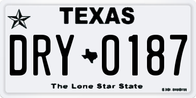 TX license plate DRY0187