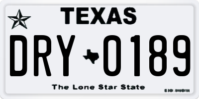 TX license plate DRY0189