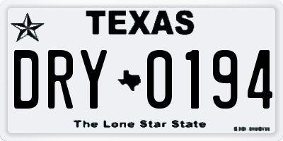 TX license plate DRY0194