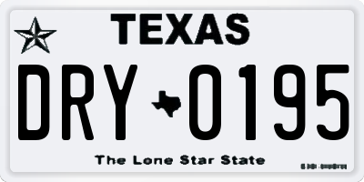 TX license plate DRY0195