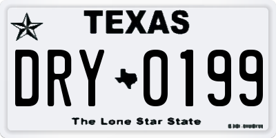 TX license plate DRY0199