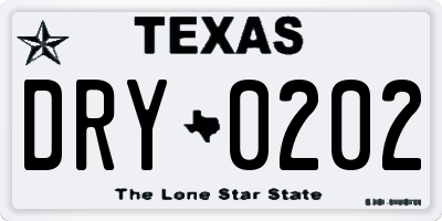 TX license plate DRY0202
