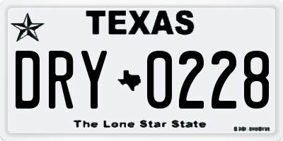 TX license plate DRY0228