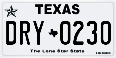 TX license plate DRY0230