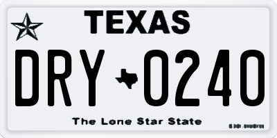 TX license plate DRY0240