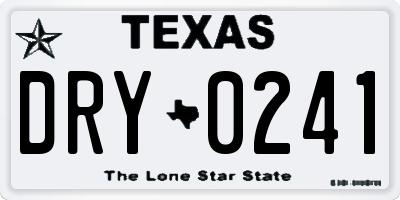 TX license plate DRY0241