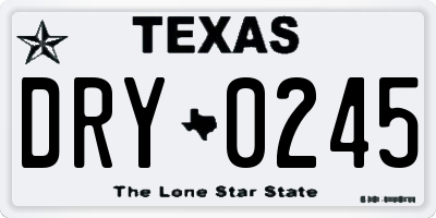 TX license plate DRY0245