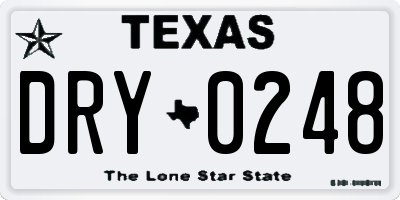 TX license plate DRY0248