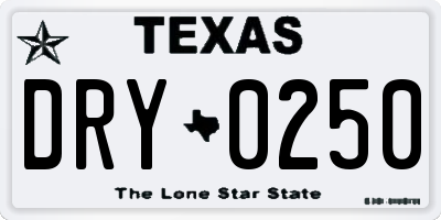 TX license plate DRY0250