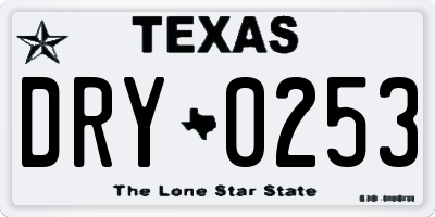 TX license plate DRY0253