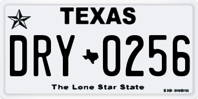 TX license plate DRY0256