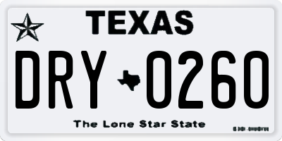 TX license plate DRY0260
