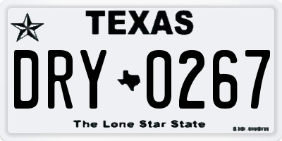 TX license plate DRY0267