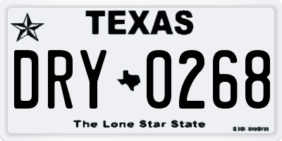 TX license plate DRY0268