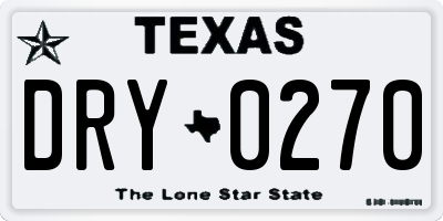 TX license plate DRY0270