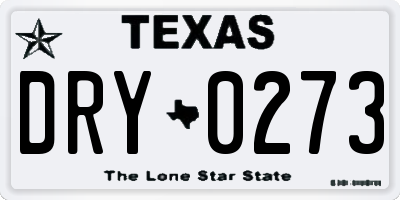 TX license plate DRY0273