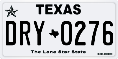 TX license plate DRY0276