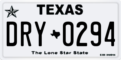 TX license plate DRY0294