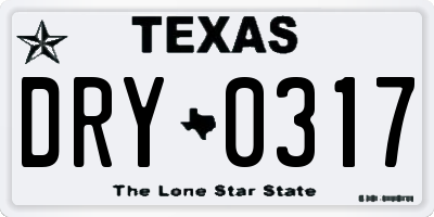 TX license plate DRY0317