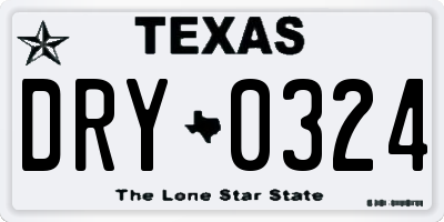 TX license plate DRY0324